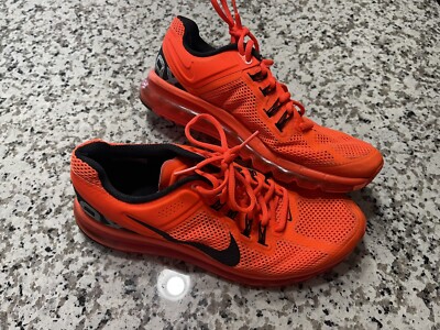 Nike Men's Sz 9.5 AirMax Total Crimson Orange Black 554886-801 Sneakers Shoes