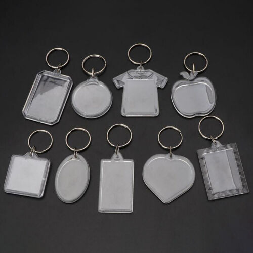 Transparent Blank Insert Photo Picture Frame Key Ring Keychain Key Holder DIY - Picture 1 of 33