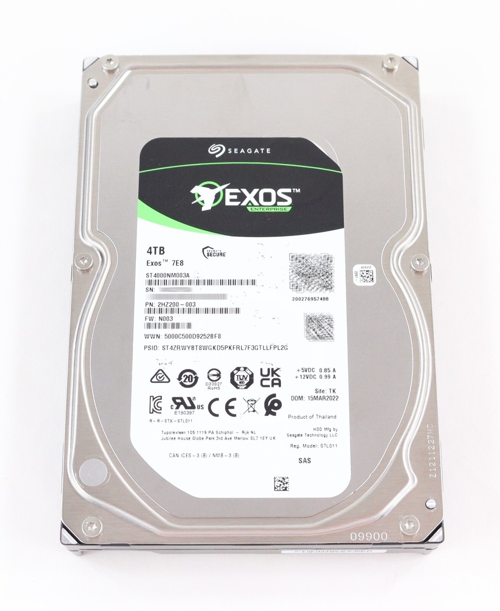 Seagate Exos 7E8 4TB ST4000NM003A 7.2K RPM SAS 12Gb/s 256Mb Cache