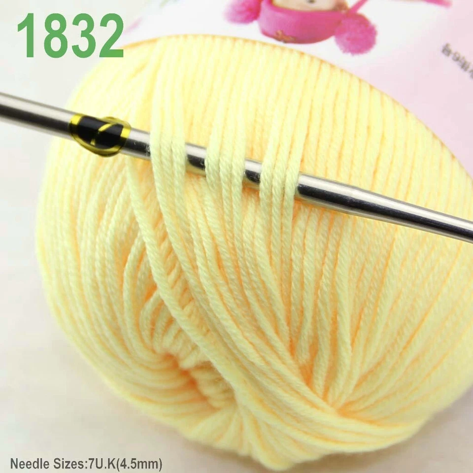 Sale 6Skeinsx50gr DK Baby Cashmere Silk Wool Hand Knitting Scarf Crochet Yarn 32 - Image 2 of 4