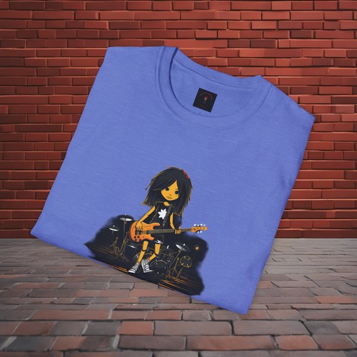 Rock and Roll Girl 1 Unisex Softstyle T-Shirt - Picture 5 of 65