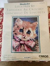 WonderArt CARON 4132 Latch Hook Kit, 15" X 20" Prize Kitty NEW SEALED PACKAGE