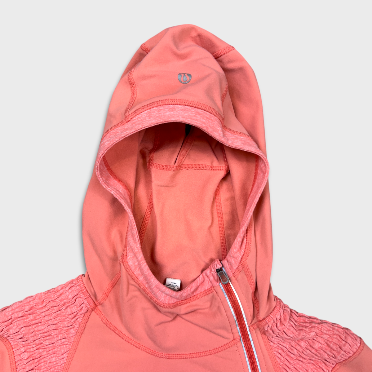 Lululemon Hoodie Womens Size 12 Orange Side 1/4 Zip Athletic Run