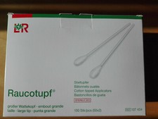 Stieltupfer Raucotupf großer Wattekopf PZN 1369210 Neu in OVP 100 Stück steril