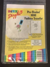 Dizzle Dizzler Pre Shaded Mini Fashion Transfer Iron On 8 x 10 Sheet Rosebud