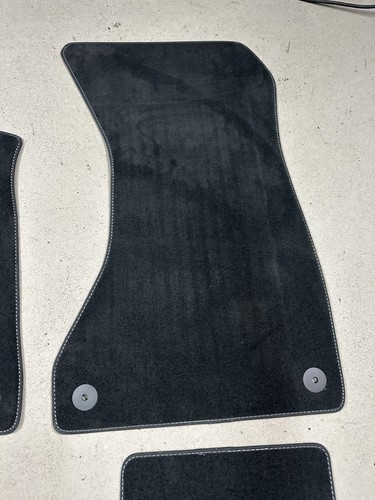 Audi A4 S4 Carpet Floor Mat Set 2018-2023 B9 Black OEM Front and Rear Dark Gray - Picture 3 of 9