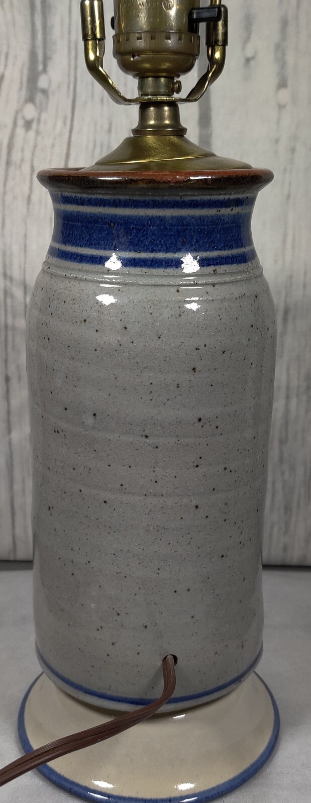 Modern Salt glazed Crock DESK LAMP 10.5” Pineapple Springfield VA. eBay