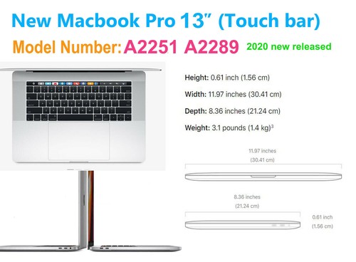 Laptop Accessories Matt Rubberized Hard Case Key Cover For Macbook Pro Air M1 M2 - Picture 10 of 28