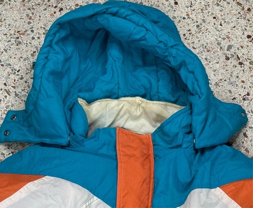 Spirit By Cliff Engle Rare Vtg NFL Miami Dolphins Full Zip Down Parka Size XL - Picture 2 of 14