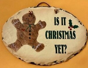 Collectible Plain Jane Handcrafted Christmas Slate Gingerbread Man Decor Ebay