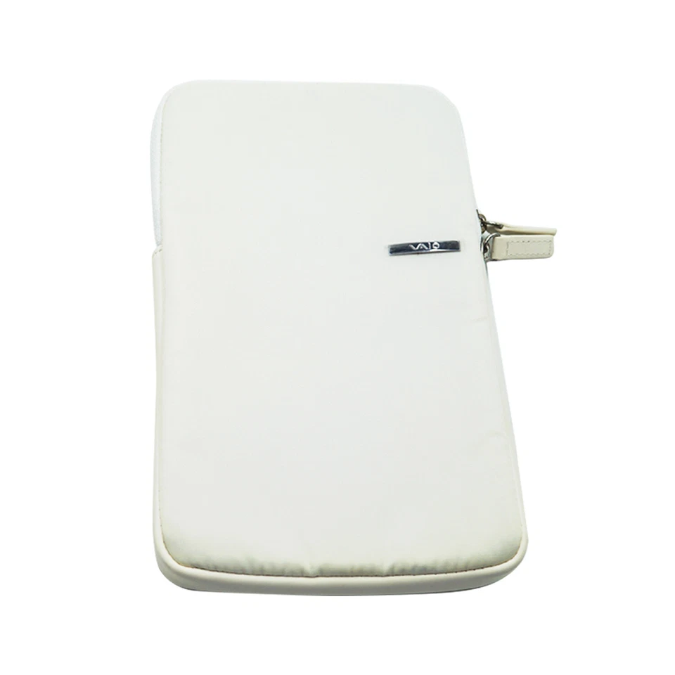 Sony VAIO P Series Laptop Sleeve Case w/ Adapter Pouch | 5.5"x10.5"| White/Green - Image 4 of 4