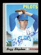 BUZZ STEPHEN SIGNED 1970 TOPPS BASEBALL #533 SEATTLE PILOTS ON-CARD AUTO