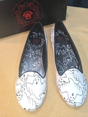 Strange Cvlt YRU Ghost Flat Shoes. Lydia Sz 8 Gothic Witch Halloween StrangeCvlt