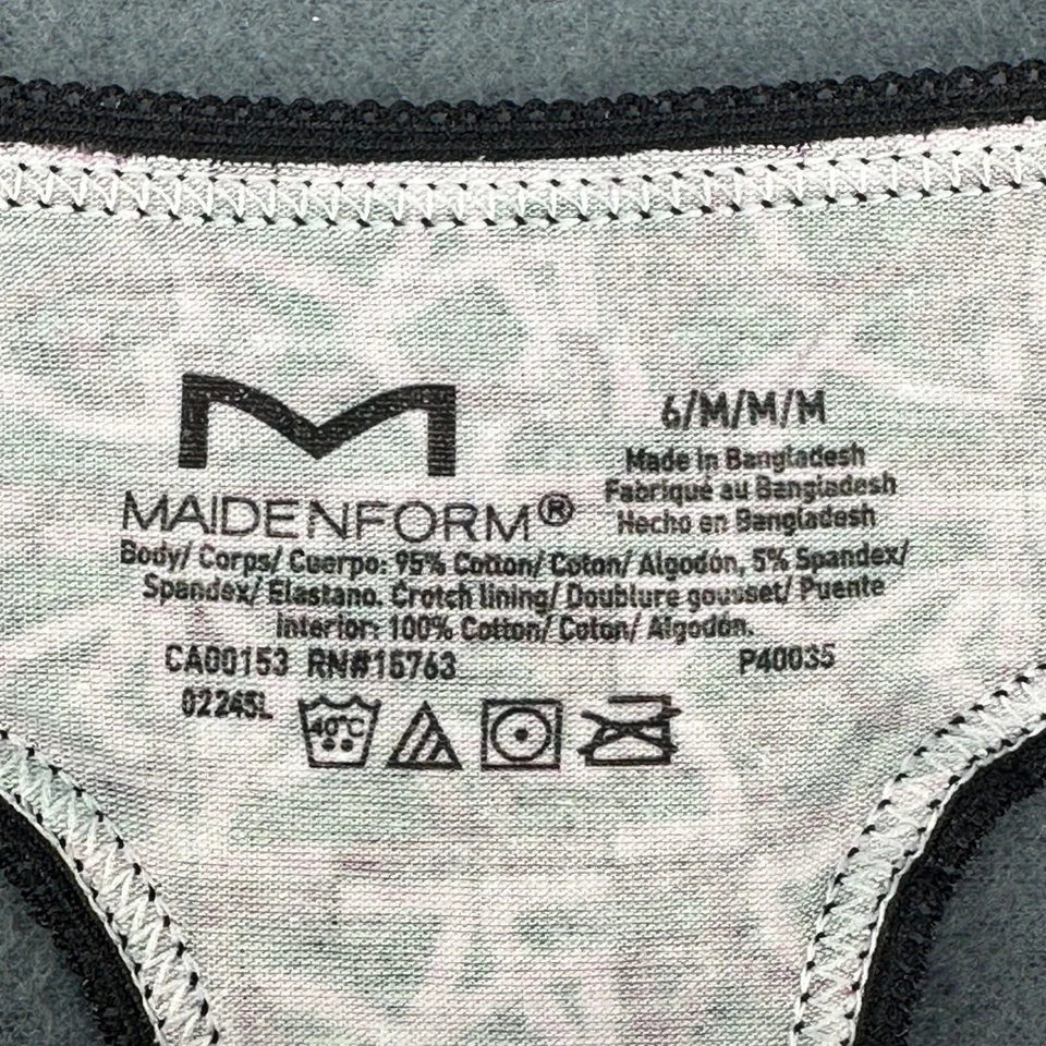 Tanga braguita geométrica negra rosa Maidenform para mujer talla mediana 6 nuevo sin etiquetas Foto 3 de 4