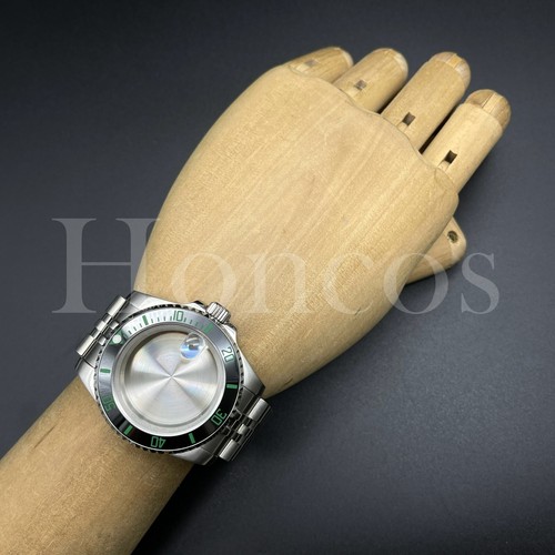 Custom Made MODS Watch Silver Bracelet Date Fits for NH34/35 Movement Black/GN - Picture 5 of 5