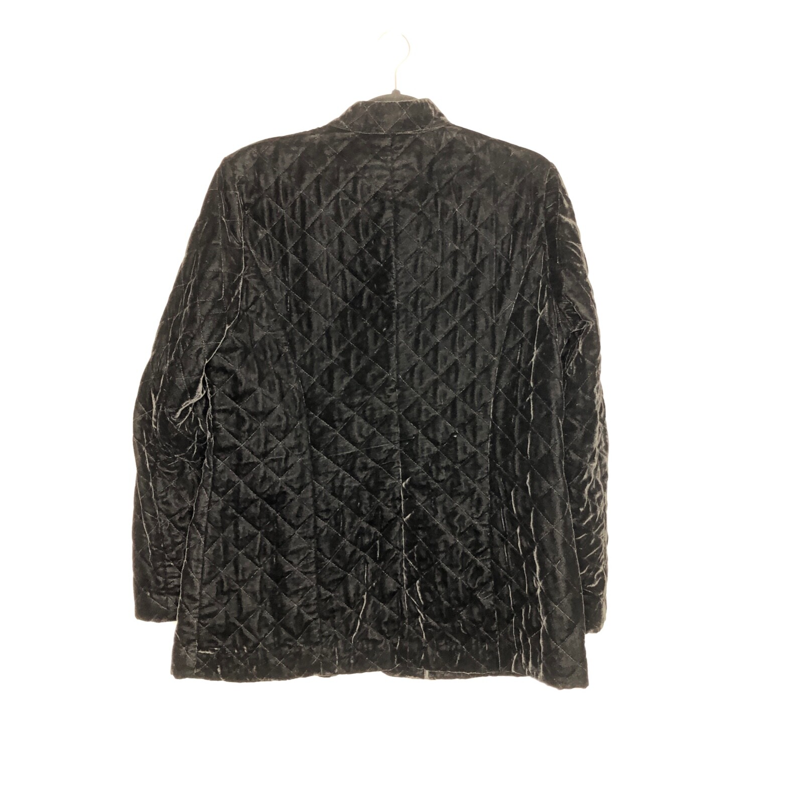 Coldwater Creek Womens Black Velvet Quilted Jacket Toggle Button Sz. M