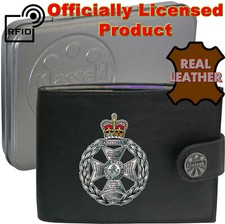 Royal Green Jackets Wallet Personalised Soft Leather Army Military Men's RFID