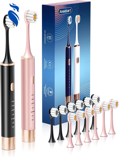 Electric Toothbrush for Adults Sonic for Adult USB Rechargeable 12 Heads 2 Pack - Picture 11 of 12