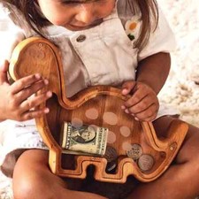 Bear Piggy Bank, Animal Coin Bank Newborn Gift Piggy Bank for Boy Handmade Style