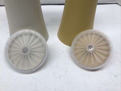 VTG Tupperware Pair (2) 1246 GOLD & ALMOND Carafe Dressing Vinegar & Oil Camping - Picture 3 of 7