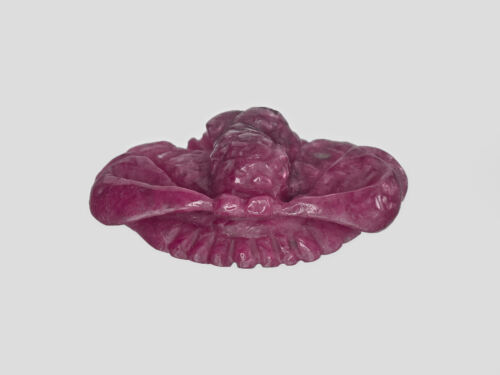 GII Certified INDIA Ruby 21.68 Cts Natural Untreated Maroonish Red Sculpture - Picture 3 of 4