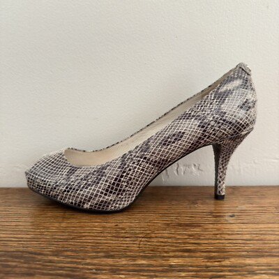 Snakeskin Print Grey Snakeskin Pumps Michael Michael Kors Peep