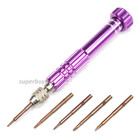 Purple 5 in 1 Screwdriver Screw Cell Repair Kit Mobile Watch Phone Tool Torx Set