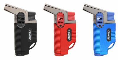 Sturmfeuerzeug Zigarrenfeuerzeug Atomic Sydney 2-er Jet Flame, Rubber Torch