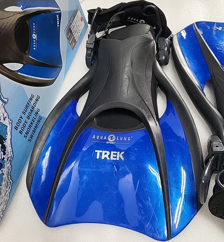 Aqua Lung Sport Trek Multi Sport Snorkling Fins Medium Mens 7-10 Womens 8-11 EUC - Picture 3 of 11