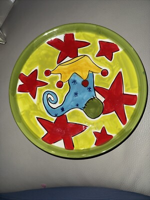 Vicki Carroll Pottery Christmas  10  Dinner Plate Ornament EUC