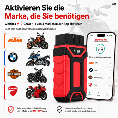 Jdiag Bluetooth OBD2 Scanner ABS TPMS ECU Reset CO Idle Motorrad Diagnosegerät