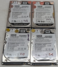 Lot of 4 WD Scorpio Black 500GB Hard Drive HDD WD5000BPKT SATA II 2.5" 7200RPM