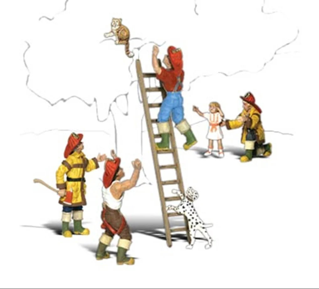 Woodland Scenics WA1882 A1882 Scenic Accents - Firemen to the Rescue - HO Scale