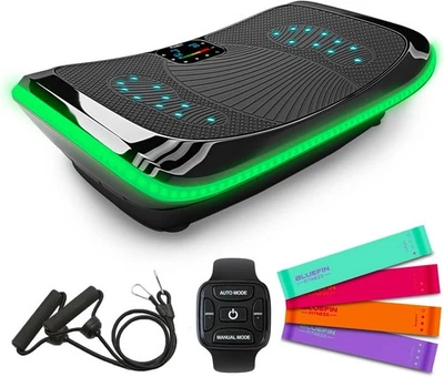 Bluefin Fitness 4D Vibrationsplatte – Triple-Motor inkl. Bänder & Fernbedienung