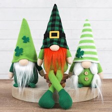 St. Patrick's Day Decorations Shamrock Gnomes Plush Indoor Tabletop Gift 3PCS