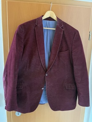 Herren Cord Sakko weinrot C&A Angelo Litrico Jacke Blazer Gr 58 