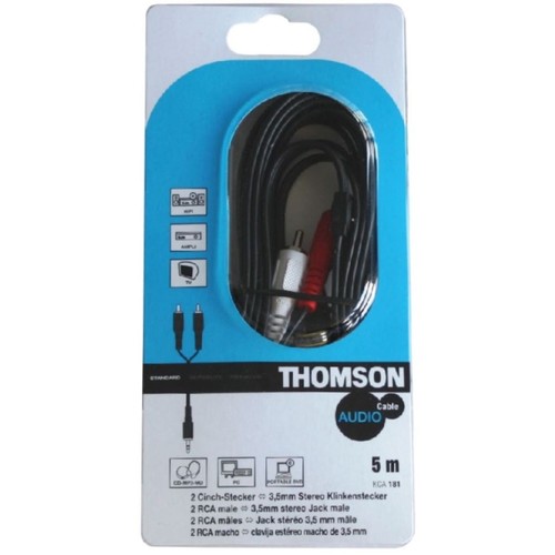 Thomson 5M Adaptador De Cable AUX 3,5Mm Conector A 2X RCA Cable De Audio - Imagen 2 de 2