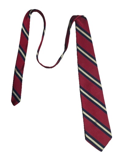 Cravatta vintage Lauren Ralph Lauren REPP a righe rosso blu oro made in Italy lusso - Foto 6 di 14