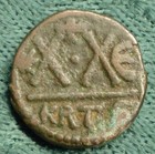 Half-Follis Ancient Coin, Carthage Mint, Ancient 1/2-Follis Bronze Coin, Phocas — photo 1