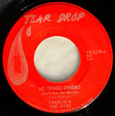 RARE Latin Soul 45 Charlie & The Jives No Tengo Dinero~ TD-3278~ Single Side VG+