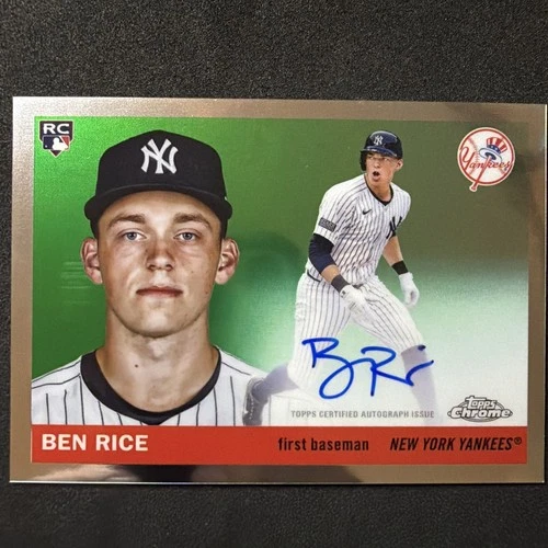 2025 Topps Chrome Platinum Ben Rice RC On Card Auto RC Yankees CPA-BR Autograph