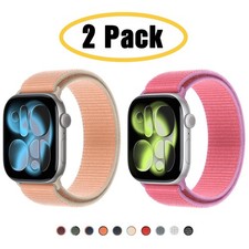 2 PACK Nylon Sport Loop Band for Apple Watch 11 10 9 8 7 SE 40/44/41/45/42/46mm