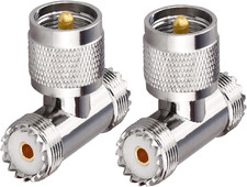 TUOLNK Triple Tee Connector UHF Male to Dual UHF Female 3 Way Splitter Coax Adap