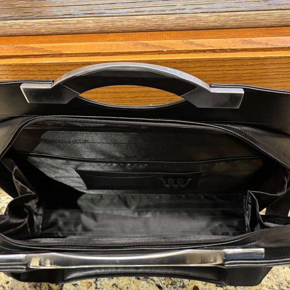 Zero Halliburton Black Leather w/Chrome Accents Hard Limited Edition - Image 3 of 4