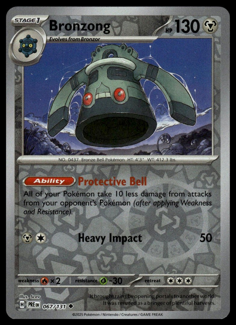 Bronzong SV: Prismatic Evolutions #067/131 Reverse Holo Rare NM