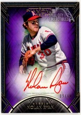 Nolan Ryan 2021 Topps Diamond Icons Purple Red Ink Autograph Card #RI-NRY 09/10