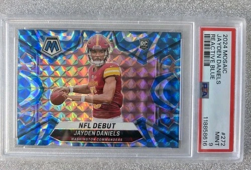 2024 PANINI MOSAIC REACTIVE BLUE #272 JAYDEN DANIELS ROOKIE RC PSA 9