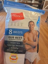 Hanes Best Men  s 8 Pack White Briefs Tagless 100 Cotton No Ride Up Size Small