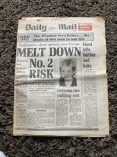 Chernobyl soviet nuclear plant disaster Daily Mail Newspaper  may 1st, 1986