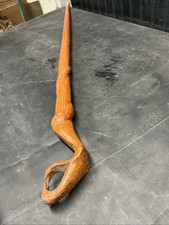 "Hand-Carved Wooden Walking Cane with Cobra Snake Design"42  Free Shipping